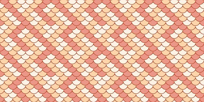 Elegant geometric pattern featuring overlapping scales in soft peach and cream tones. Ideal for textile design, website backgrounds, or decorative projects. vector