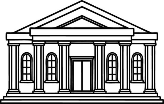 neoclásico edificio con columnas y frontón vector