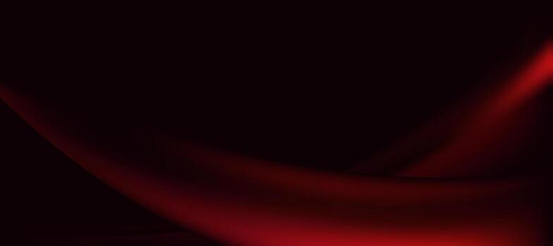 Abstract Red Fluid Waves On Dark Background With Dynamic Curved Design vector
