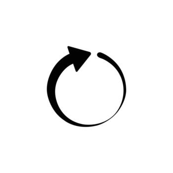 circular flecha icono. moderno, atrevido, negro, simple, renovación, actualizar, reciclar, repetir, progreso, continuo, bucle vector
