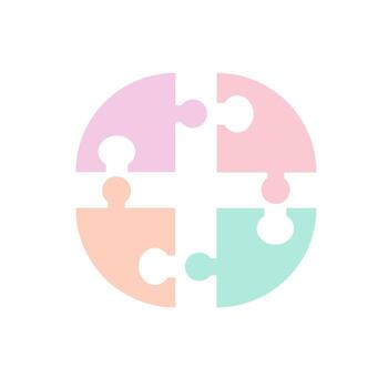 vistoso rompecabezas piezas diseño simbolizando conexión y unidad vector