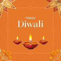 Diwali Square Greeting Card template
