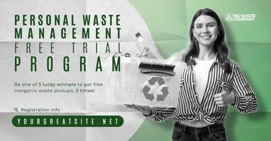 Personal Waste Management Free Trial Program Campaign for Facebook Ad Post template