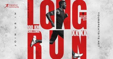 Long Run Event Campaign for Facebook Ad Post with a Running Man template