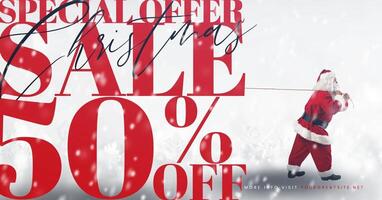 Christmas Sale for Facebook Ad Post with Santa Dragging Text template