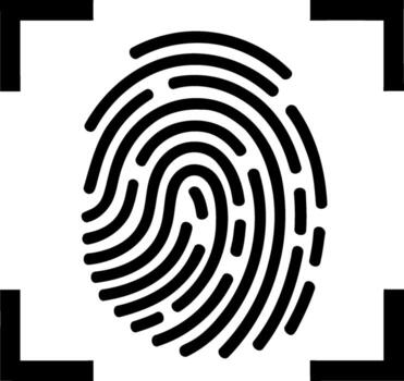 Fingerprint scan identity verification security concept vector
