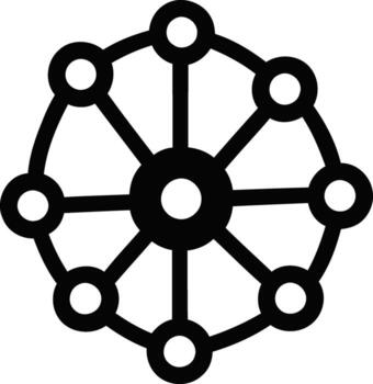 Abstract geometric network hub connection icon symbol vector