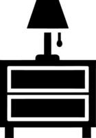 sencillo mesita de noche con lámpara icono mueble hogar decoración elemento vector