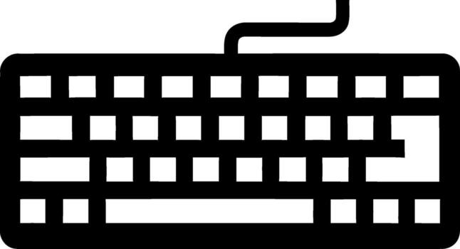 sencillo computadora teclado contorno icono Arte vector