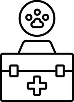 first aid kit icon. Simple thin line, outline of Petshop icons for UI and UX, website or mobile application on white background vector
