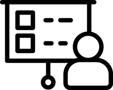 negocio, junta, analista icono. sencillo Delgado línea, contorno de proyecto administración íconos para ui y ux, sitio web o móvil solicitud en blanco vector