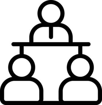 workers, conference icon. Simple thin line, outline of Project Management icons for UI and UX, website or mobile application on white background vector