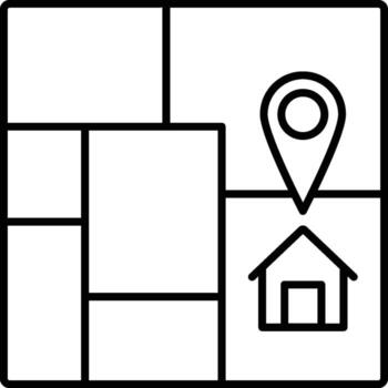 house, location, map icon. Simple thin line, outline of Real Estate icons for UI and UX, website or mobile application on white background vector