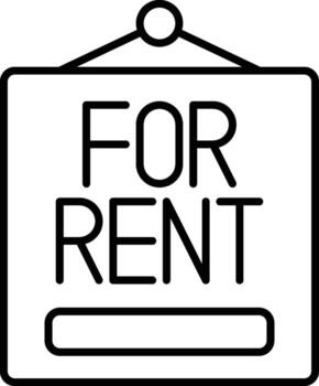 for rent, nameplate icon. Simple thin line, outline of Real Estate icons for UI and UX, website or mobile application on white background vector