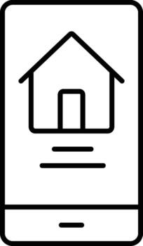 mobile, online, house icon. Simple thin line, outline of Real Estate icons for UI and UX, website or mobile application on white background vector