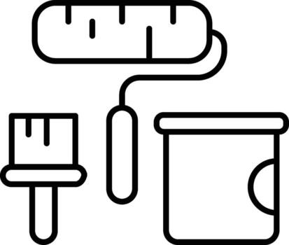 paint icon. Simple thin line, outline of Real Estate icons for UI and UX, website or mobile application on white background vector