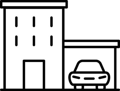 house, garage, car icon. Simple thin line, outline of Real Estate icons for UI and UX, website or mobile application on white background vector