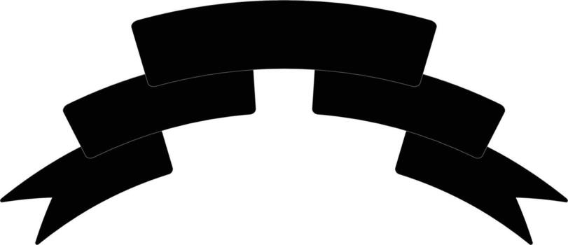 Notched ribbon icon. Simple glyph, flat of Ribbon icons for UI and UX, website or mobile application on white background vector