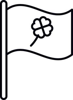 Flag, Trefoil, four leaves icon. Simple thin line, outline of Saint Patricks Day icons for UI and UX, website or mobile application on white background vector