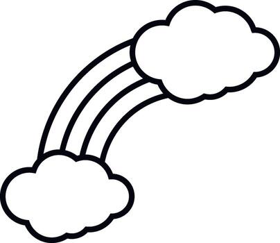 Rainbow, two clouds icon. Simple thin line, outline of Saint Patricks Day icons for UI and UX, website or mobile application on white background vector