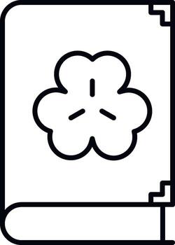 Book, shamrock icon. Simple thin line, outline of Saint Patricks Day icons for UI and UX, website or mobile application on white background vector