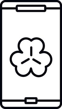 Smartphone, shamrock icon. Simple thin line, outline of Saint Patricks Day icons for UI and UX, website or mobile application on white background vector