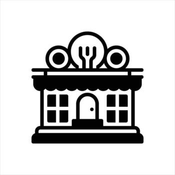 Solid icon eatery vector