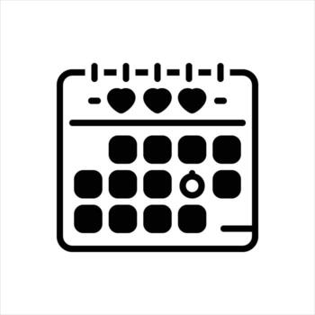 sólido icono fecha de boda vector