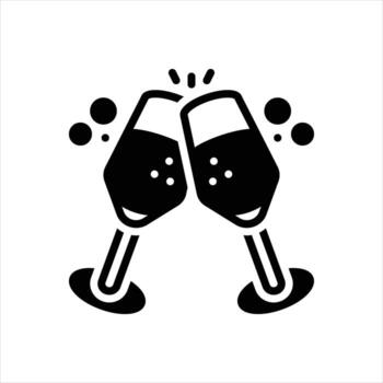 sólido icono libación vector