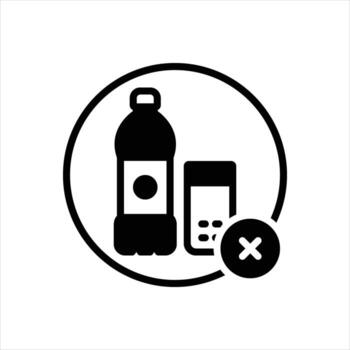 Solid icon not-drink vector