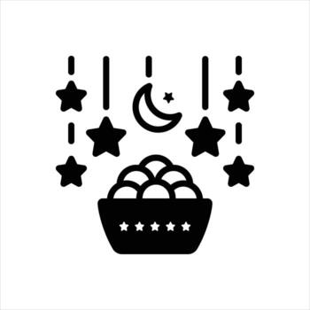 Solid icon sweet-dish vector