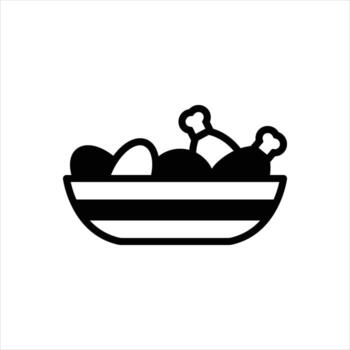 Solid icon dishes vector
