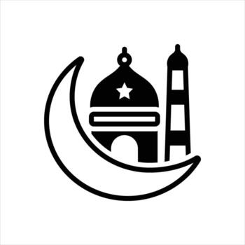 sólido icono islamismo vector