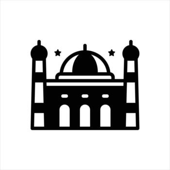 Solid icon mosque vector