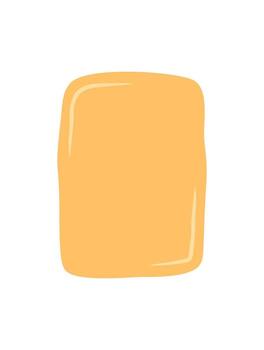 mano dibujado orgánico garabato pegatina marco en suave naranja formas un único Insignia con un rectángulo parche forma. esta juguetón gota y garabatear antecedentes ofertas creativo citar Insignia o parche para moderno vector