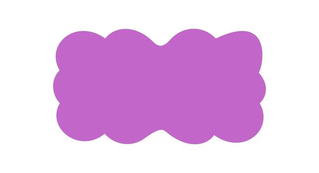 Groovy retro wavy scallop rectangle border in bold purple forms a funky abstract frame. Solid bubble edge and stylish y2k background create a unique graphic element for modern trendy art. vector