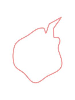 mano dibujado ondulado habla burbuja icono con resumido caja y suave circulo línea. hablar y charla mensaje caja para conversación, sencillo forma para comunicación en rosa, aislado en blanco. vector