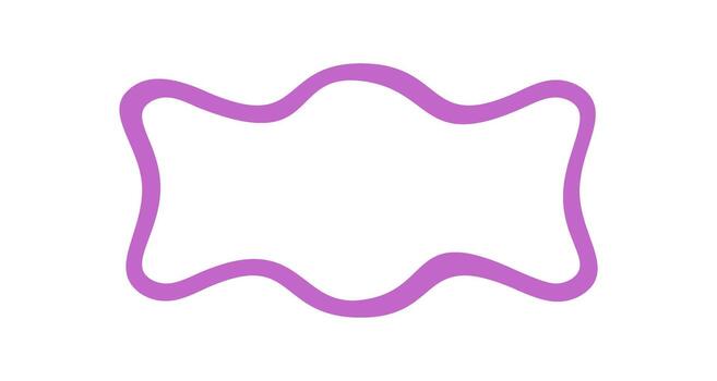 Groovy wavy outline retro rectangle frame with purple line and abstract border shape. Y2k style element with modern background, perfect for trendy, playful themes or contemporary visual projects. vector