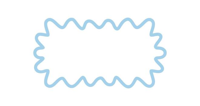 Groovy retro rectangle outline frame with playful wavy shape and subtle blue line. Y2k border design forms a modern background look, ideal for graphic projects with a fun and creative edge. vector