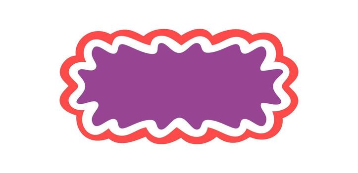 Groovy wavy purple bubble rectangle border as funky cartoon frame. Retro shape adds y2k pop background vibe, playful and fun with stylish outline edge for creative vintage projects. vector