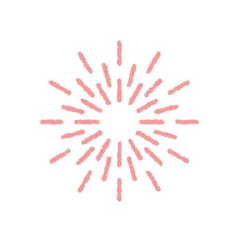 Crayon firecracker burst in a circular pink symbol with spark and explosion effects. Festive firework and party graphic for celebration, designed in a creative style. vector
