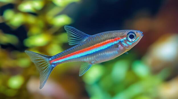 Close-up of a colorful, small fish. photo