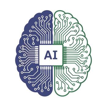 AI Brain and Neural Network Concept Illustration vector