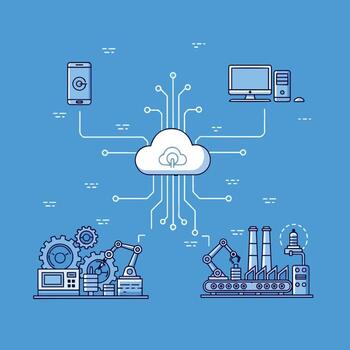 Data Analytics and Cloud Computing Illustration vector