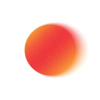 Red orange gradient circle with grainy blur mesh texture vector