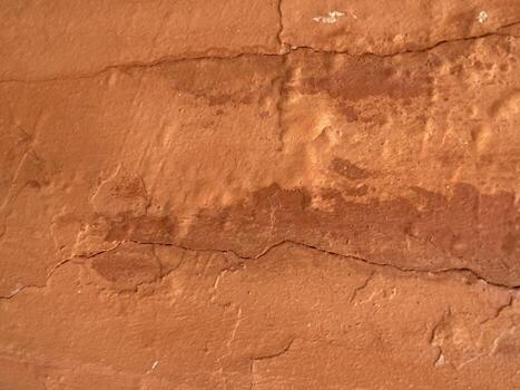 Terracotta Surface with Weathered Cracks and Rough Texture, Natural Earthy Aged Rustic Background photo