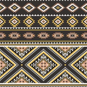 Tribal striped seamless pattern. Aztec geometric background. Can be used in textile design, web design for making of clothes, backpacks, accessories, decorative paper, wrapping, envelope, etc vector