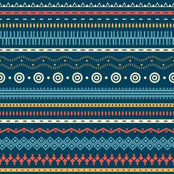 Tribal striped seamless pattern. Geometric aztec background. Can be used in fabric design for making of envelope, creating decorative paper, clothes, accessories, wrapping, in web design, etc. vector