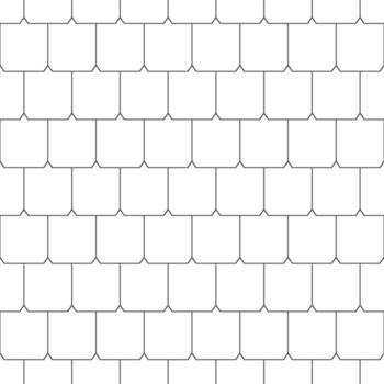 Roof tiles with black outline seamless pattern. Architectural roofing design element for background or texture vector