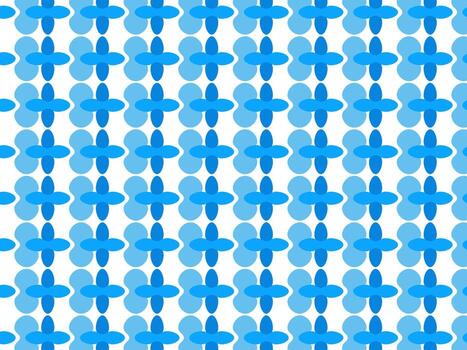 Abstract rounded cross repeating tile in blue tones background vector